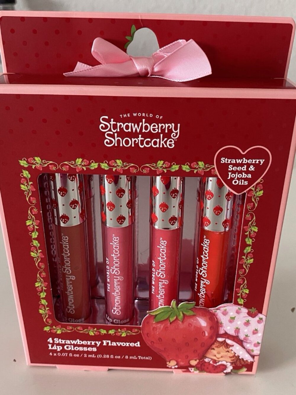 Set Of 4 Strawberry Shortcake Strawberry Flavored Lip Glosses‎ 0.28 oz NEW